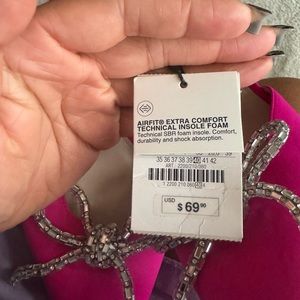 PINK ZARA SLING BACKS WITH CRYSTAL BOWS